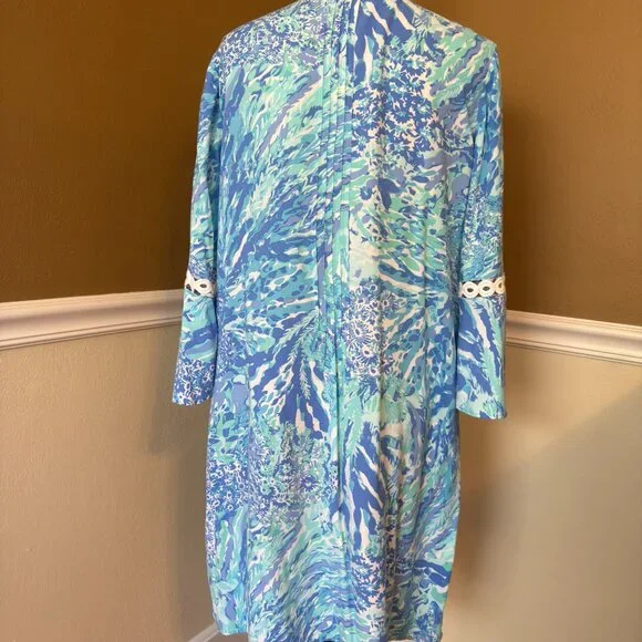 Lilly Pulitzer Hollie Tunic Dress Turtley Awesome Blue Peri Size Large - Picture 4 of 6